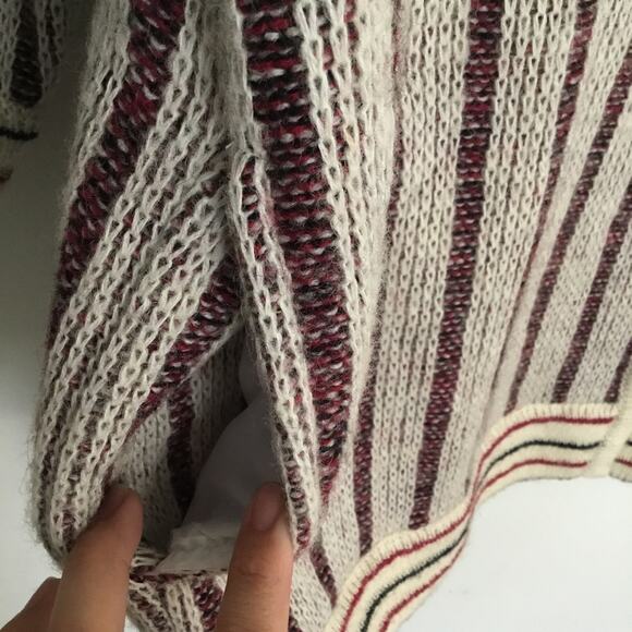 LeROY Women's Knitwear Beige Tan Aztec Native Mohair Tunic Cardigan Sweater Sz M - Picture 7 of 9